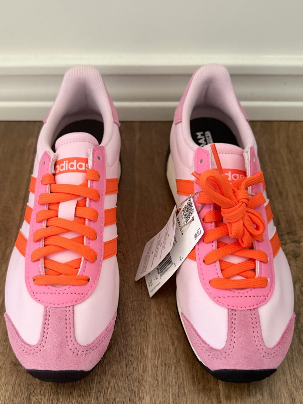 adidas Pink and Orange Women's Runvista Retro Running Sneaker, NWT, Sz 6.5 - Picture 2 of 7